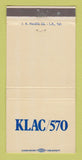 Matchbook Cover - KLAC 570 Radio 30 Strike