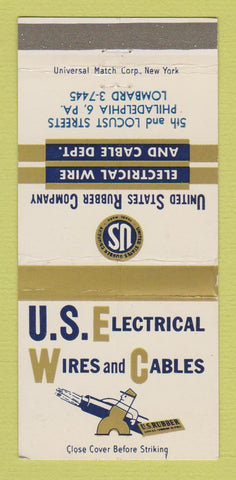 Matchbook Cover - US Electrical Wires Cables Philadelphia PA WEAR 30 Strike