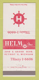 Matchbook Cover - Helm Inc Detroit MI Imprinting Bindery 30 Strike