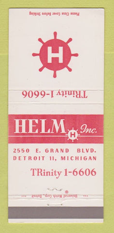 Matchbook Cover - Helm Inc Detroit MI Imprinting Bindery 30 Strike