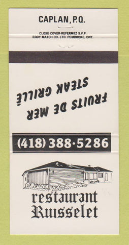 Matchbook Cover - Restaurant Russelet Caplan QC 30 Strike