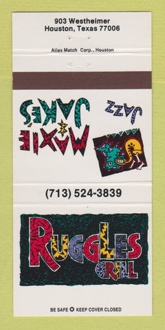 Matchbook Cover - Ruggles Grill Maxie Jake's Houston TX 30 Strike