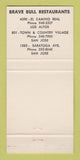 Matchbook Cover - Brave Bull Restaurant San Jose Los Altos CA 30 Strike