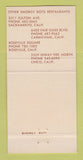 Matchbook Cover Smorgy Boys Restaurants Roseville Chico Sacramento CA 30 Strike
