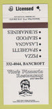 Matchbook Cover - Vito's Pizzeria Pizza 30 Strike