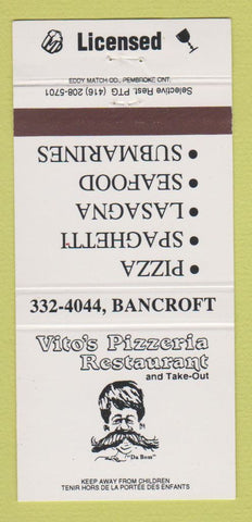 Matchbook Cover - Vito's Pizzeria Pizza 30 Strike
