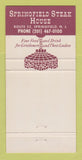 Matchbook Cover - Springfield Steak House Springfield NJ 30 Strike