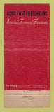 Matchbook Cover - Acme Fast Freight Trucking WEAR 30 Stick