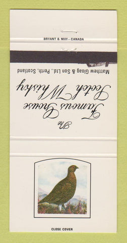 Matchbook Cover - Famous Grouse Scotch Whiskey Scotland Perth 30 Strike