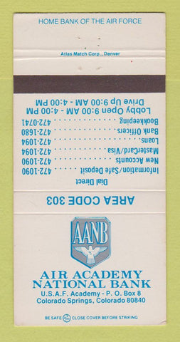 Matchbook Cover - Air Academy National Bank Colorado Springs 30 Strike