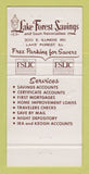 Matchbook Cover - Lake Forest Savings and Loan Lake Forest IL 30 Strike