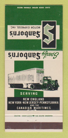Matchbook Cover - Sanborn's Motor Express Trucking 30 Strike