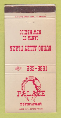 Matchbook Cover - Palace Restaurnt Santa Fe NM WEAR 30 Strike