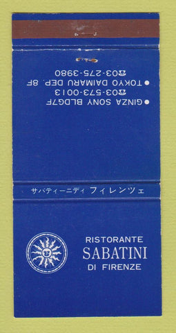 Matchbook Cover - Ristorante Sabatini Di Firenze Tokyo Japan 30 Strike
