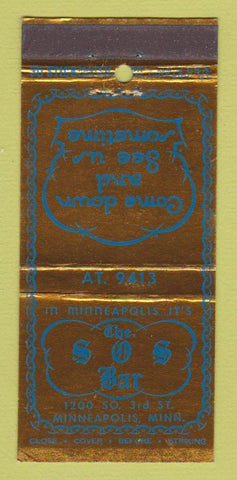 Matchbook Cover - SOS Bar Minneapolis MN 30 Stick