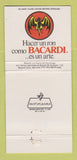 Matchbook Cover - Bacardi Rum Puerto Rico 30 Strike