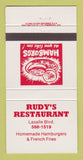 Matchbook Cover - Rudy's Restaurant Canada 30 Strike