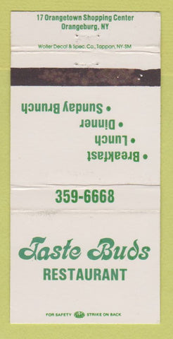 Matchbook Cover - Taste Buds Restaurant Orangeburg NY WEAR 30 Strike
