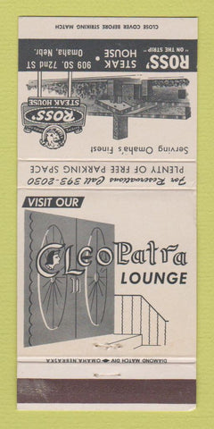 Matchbook Cover - Ross' Steak House Omaha NE Cleopatra Lounge 30 Strike