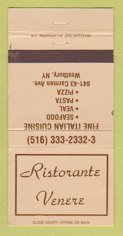 Matchbook Cover - Ristorante Venere Westbury NY 30 Strike