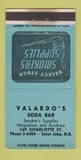 Matchbook Cover - Valardo's Soda Bar St John NB WEAR 30 Strike