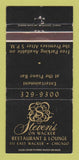 Matchbook Cover - Steven's Restaurant Chicago IL Wacker WEAR 30 Strike