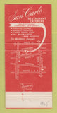 Matchbook Cover - San Carlo Restaurant Lyndhurst NJ 30 Strike