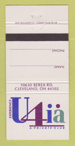 Matchbook Cover - U4ia Restaurant Club Cleveland OH 30 Strike