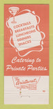 Matchbook Cover - Walt's Restaurant La Crosse WI 30 Strike