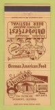 Matchbook Cover - Scheidel's Bavaria Sacramento CA German Food 30 Strike