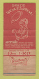 Matchbook Cover - Sorrento Pizzeria Pizza San Francisco CA 30 Strike
