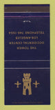 Matchbook Cover - Tower Occidental Center Los Angeles CA 30 Strike