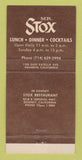 Matchbook Cover - Mr Stox Restaurant Anaheim CA 30 Strike