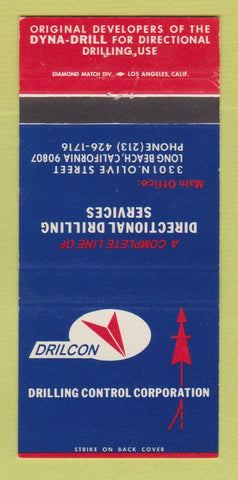 Matchbook Cover - Drilcon Drilling Control Corp Long Beach CA 30 Strike