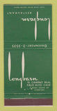 Matchbook Cover - Longbarn Restaurant Palo Alto CA 30 Strike