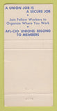 Matchbook Cover - Brewery Flour Cereal Workers Union 30 Strike
