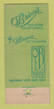 Matchbook Cover - O'Brien's Restaurant San Jose CA 30 Stick