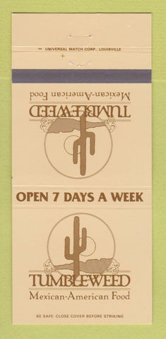 Matchbook Cover - Tumbleweed Mexican Restaurant 30 Strike