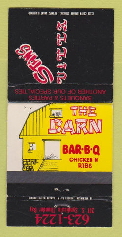 Matchbook Cover - Stan's Barn BBQ Thunder Bay ON WEAR 30 Strike