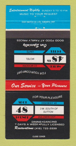 Matchbook Cover - Spot 48 Lounge Baldwin ON 30 Strike