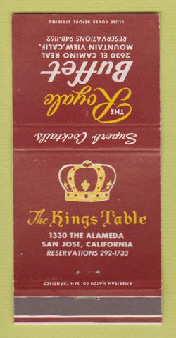 Matchbook Cover - Royale Buffet Mountain View CA Kings Table San Jose 30 Strike