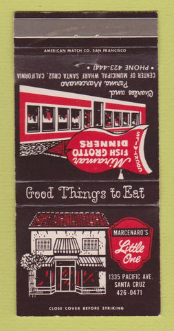 Matchbook Cover - Miramar Marcenaro's Little One Santa Cruz CA WEAR 30 Strike