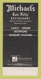 Matchbook Cover - Michael's Restaurant Loz Feliz CA 30 Strike