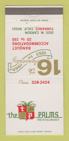 Matchbook Cover - Palms Restaurant 1969 Torrance CA 30 Strike