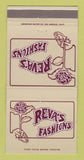 Matchbook Cover - Reva's Fashion's Clothes Pasadena Arcadia CA 30 Strike