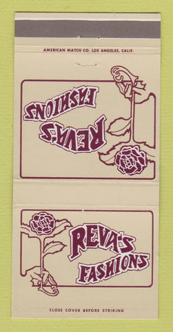 Matchbook Cover - Reva's Fashion's Clothes Pasadena Arcadia CA 30 Strike
