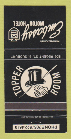 Matchbook Cover - Mandarin Embassy Motor Hotel Sudbury ON 30 Strike
