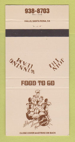 Matchbook Cover - Sharrell's Sonoma Bowling Restaurant CA 30 Strike