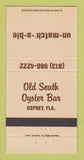 Matchbook Cover - Old South Oyster Bar Osprey FL 30 Strike