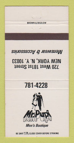 Matchbook Cover - Mr Pupi Men's Clothes New York City 30 Strike